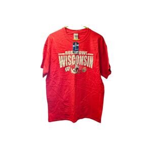 Vtg University Of Wisconsin UW Badgers Rose Bowl T Shirt Red Size large NWT 2013